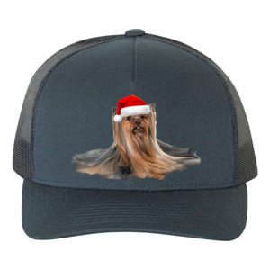 Cute Yorkshire Terrier Christmas Gift Santa Long Hair Yorkie Great Gift Yupoong Adult 5-Panel Trucker Hat