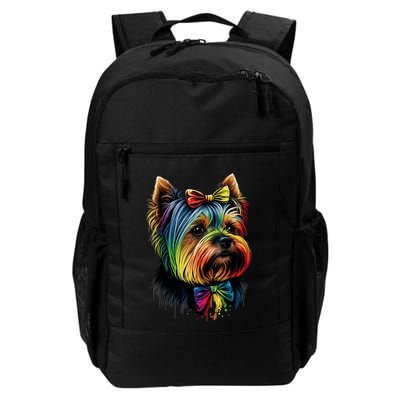 Cute Yorkshire Terrier Dog On Yorkshire Terrier Lover Daily Commute Backpack