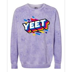 Celebration Yeet Trendy Meme Slogan Yeeting Colorblast Crewneck Sweatshirt