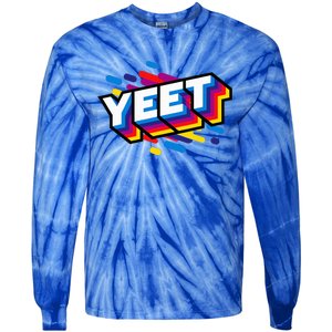 Celebration Yeet Trendy Meme Slogan Yeeting Tie-Dye Long Sleeve Shirt