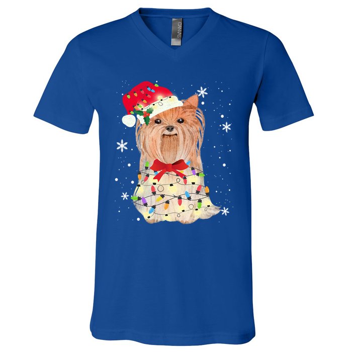 Christmas Yorkshire Terrier Gift V-Neck T-Shirt