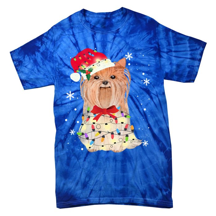 Christmas Yorkshire Terrier Gift Tie-Dye T-Shirt