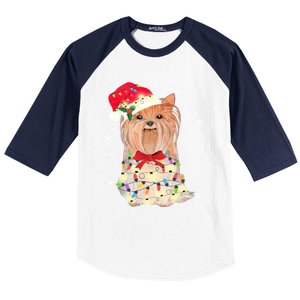 Christmas Yorkshire Terrier Gift Baseball Sleeve Shirt