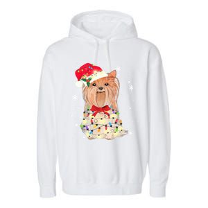 Christmas Yorkshire Terrier Gift Garment-Dyed Fleece Hoodie