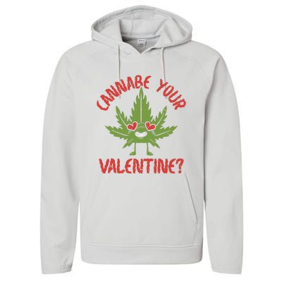 Cannabe Your Valentine 420 Cannabis Marijuana Weed Stoner Performance Fleece Hoodie