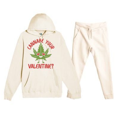 Cannabe Your Valentine 420 Cannabis Marijuana Weed Stoner Premium Hooded Sweatsuit Set