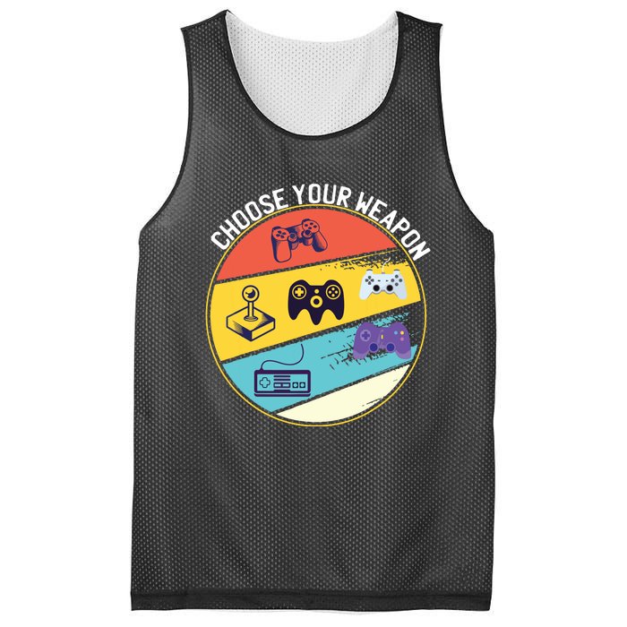 Choose Your Weapons Video Game Gaming Console Gamer Vintage Mesh Reversible Basketball Jersey Tank