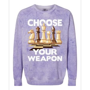 Choose Your Weapon Funny Chess Player Chess Lover Colorblast Crewneck Sweatshirt