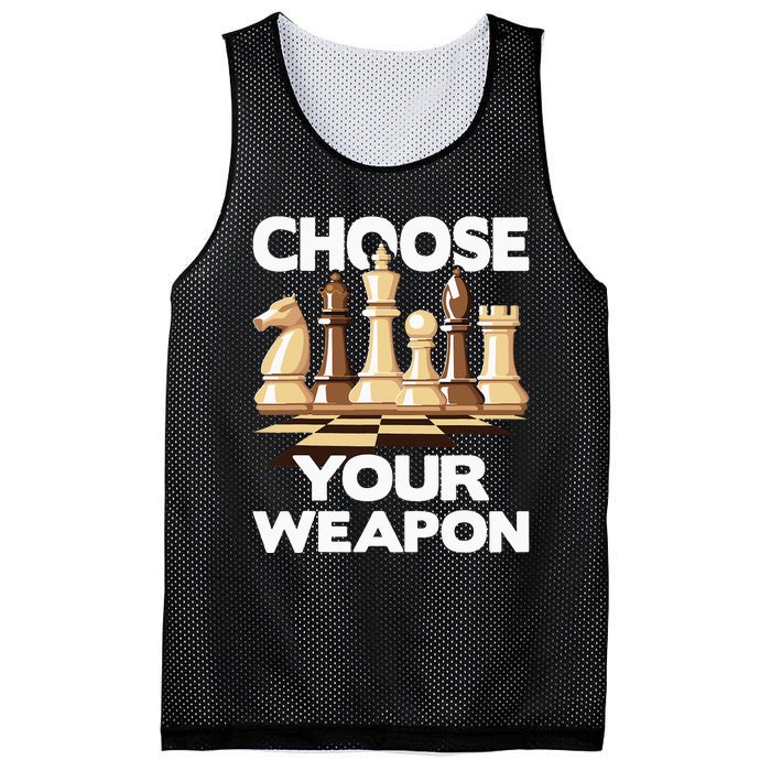 Choose Your Weapon Funny Chess Player Chess Lover Mesh Reversible Basketball Jersey Tank