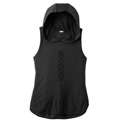 Choose Your Weapon Dark Dice Sword Ladies PosiCharge Tri-Blend Wicking Draft Hoodie Tank