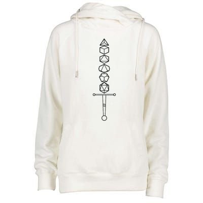 Choose Your Weapon Dark Dice Sword Womens Funnel Neck Pullover Hood