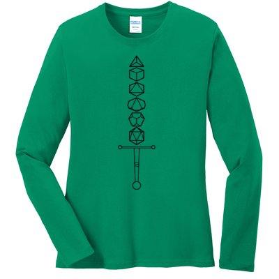 Choose Your Weapon Dark Dice Sword Ladies Long Sleeve Shirt