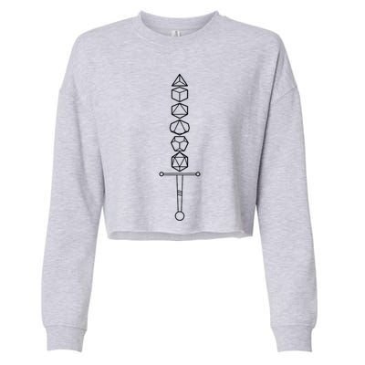 Choose Your Weapon Dark Dice Sword Cropped Pullover Crew