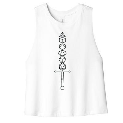 Choose Your Weapon Dark Dice Sword Women's Racerback Cropped Tank