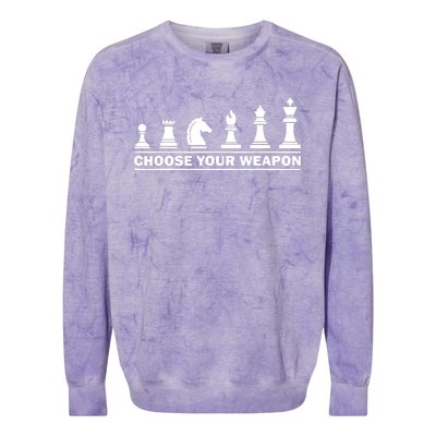 Choose Your Weapon Chess Strategy Funny Chess Lovers Colorblast Crewneck Sweatshirt