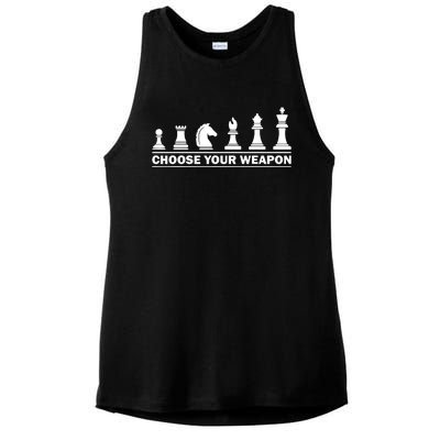 Choose Your Weapon Chess Strategy Funny Chess Lovers Ladies PosiCharge Tri-Blend Wicking Tank