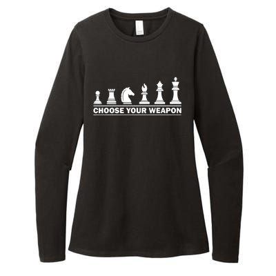 Choose Your Weapon Chess Strategy Funny Chess Lovers Womens CVC Long Sleeve Shirt