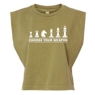 Choose Your Weapon Chess Strategy Funny Chess Lovers Garment-Dyed Women's Muscle Tee