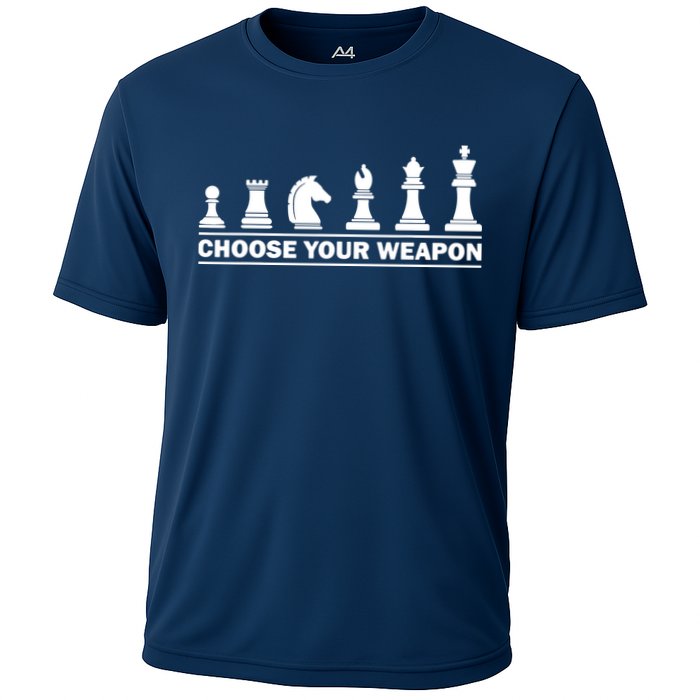 Choose Your Weapon Chess Strategy Funny Chess Lovers Cooling Performance Crew T-Shirt