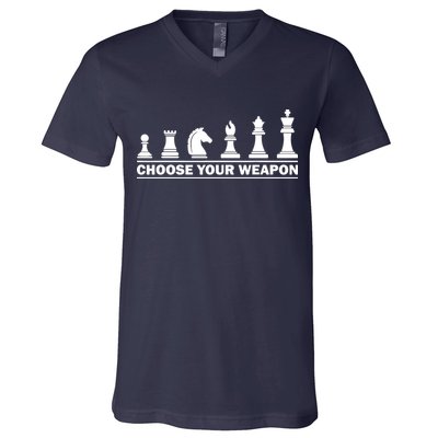 Choose Your Weapon Chess Strategy Funny Chess Lovers V-Neck T-Shirt