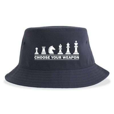 Choose Your Weapon Chess Strategy Funny Chess Lovers Sustainable Bucket Hat