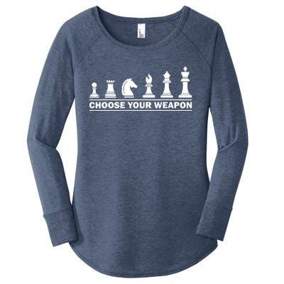 Choose Your Weapon Chess Strategy Funny Chess Lovers Women's Perfect Tri Tunic Long Sleeve Shirt