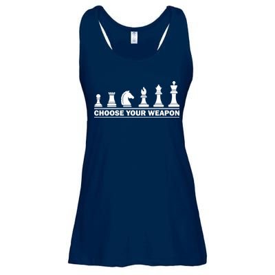 Choose Your Weapon Chess Strategy Funny Chess Lovers Ladies Essential Flowy Tank