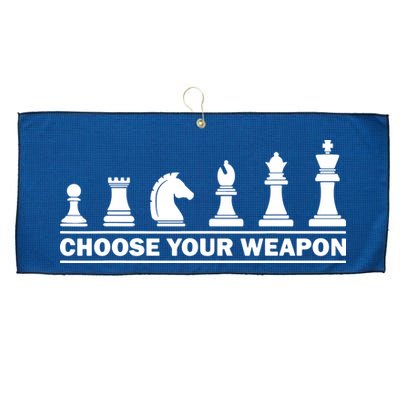 Choose Your Weapon Chess Strategy Funny Chess Lovers Large Microfiber Waffle Golf Towel