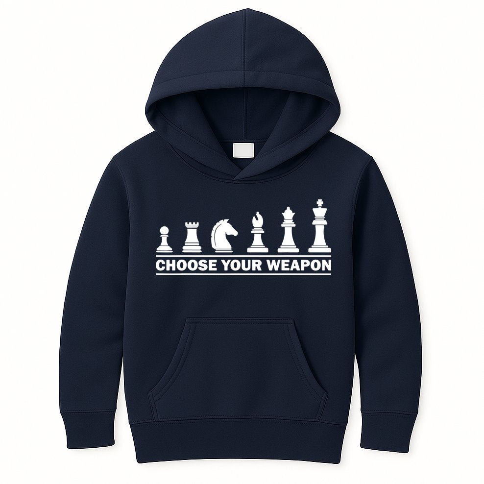 Choose Your Weapon Chess Strategy Funny Chess Lovers Kids Hoodie