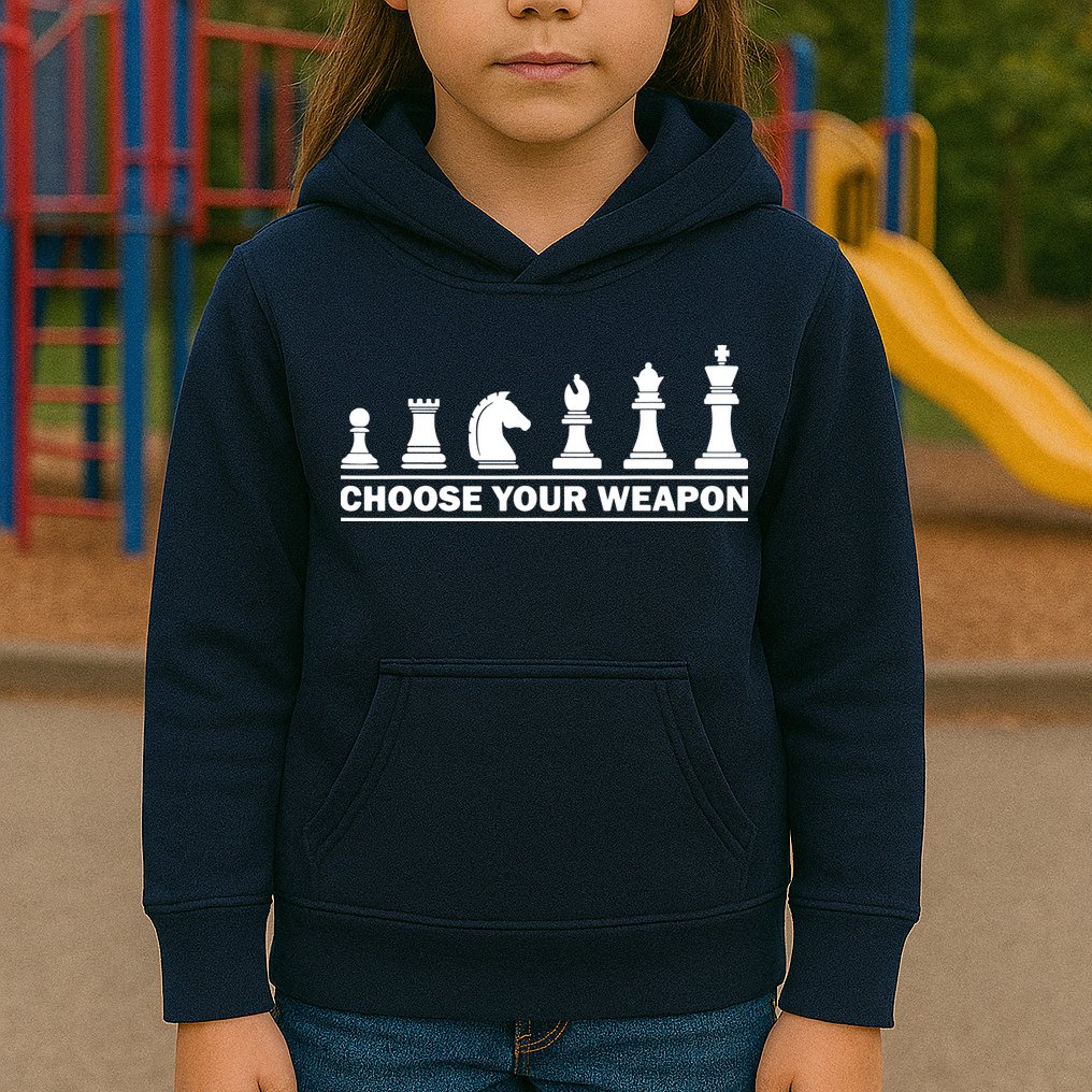 Choose Your Weapon Chess Strategy Funny Chess Lovers Kids Hoodie