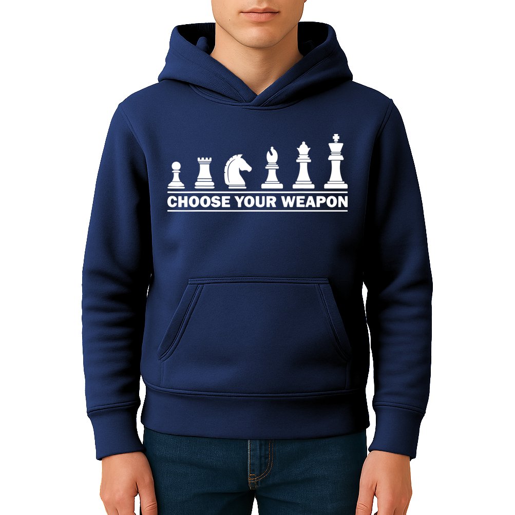 Choose Your Weapon Chess Strategy Funny Chess Lovers Kids Hoodie