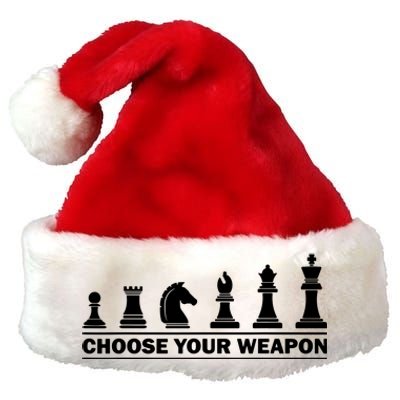 Choose Your Weapon Chess Strategy Funny Chess Lovers Premium Christmas Santa Hat