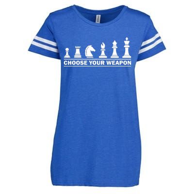 Choose Your Weapon Chess Strategy Funny Chess Lovers Enza Ladies Jersey Football T-Shirt