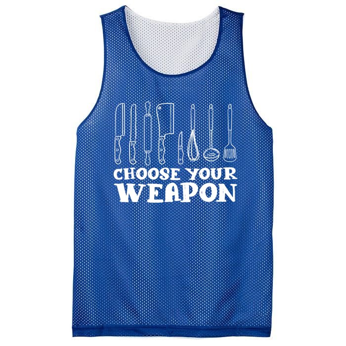 Choose Your Weapon Funny Baking Cooking Chef Gift Mesh Reversible Basketball Jersey Tank