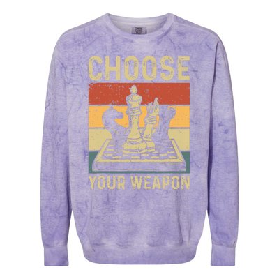 Choose Your Weapon Gag Chess Colorblast Crewneck Sweatshirt