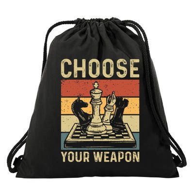 Choose Your Weapon Gag Chess Drawstring Bag
