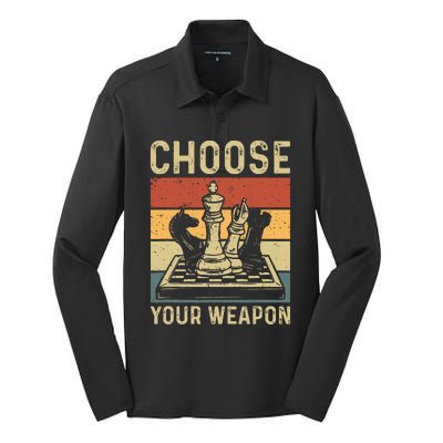 Choose Your Weapon Gag Chess Silk Touch Performance Long Sleeve Polo