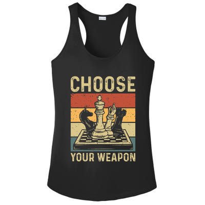 Choose Your Weapon Gag Chess Ladies PosiCharge Competitor Racerback Tank