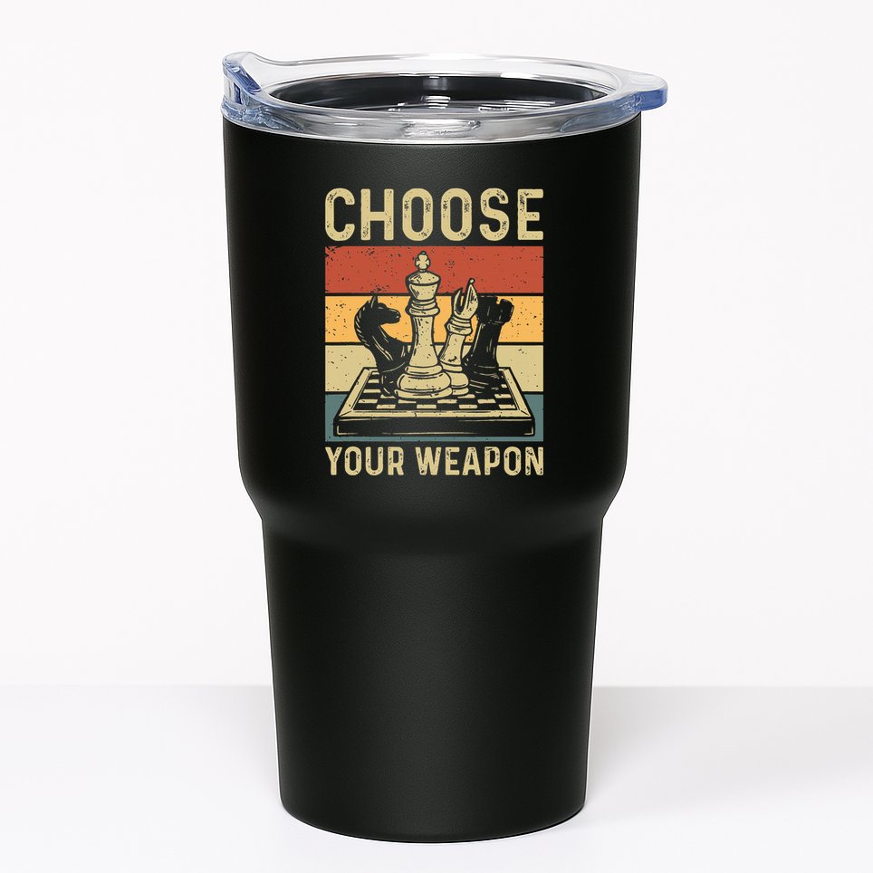 Choose Your Weapon Gag Chess Tumbler