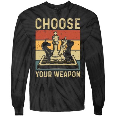 Choose Your Weapon Gag Chess Tie-Dye Long Sleeve Shirt