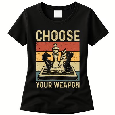 Choose Your Weapon Gag Chess Womens T-Shirt