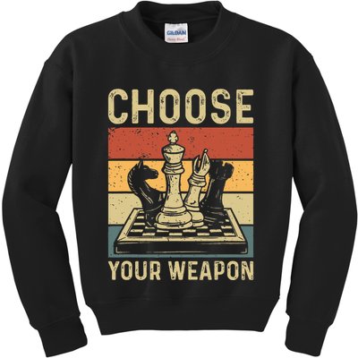 Choose Your Weapon Gag Chess Kids Sweatshirt