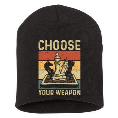 Choose Your Weapon Gag Chess Short Acrylic Beanie