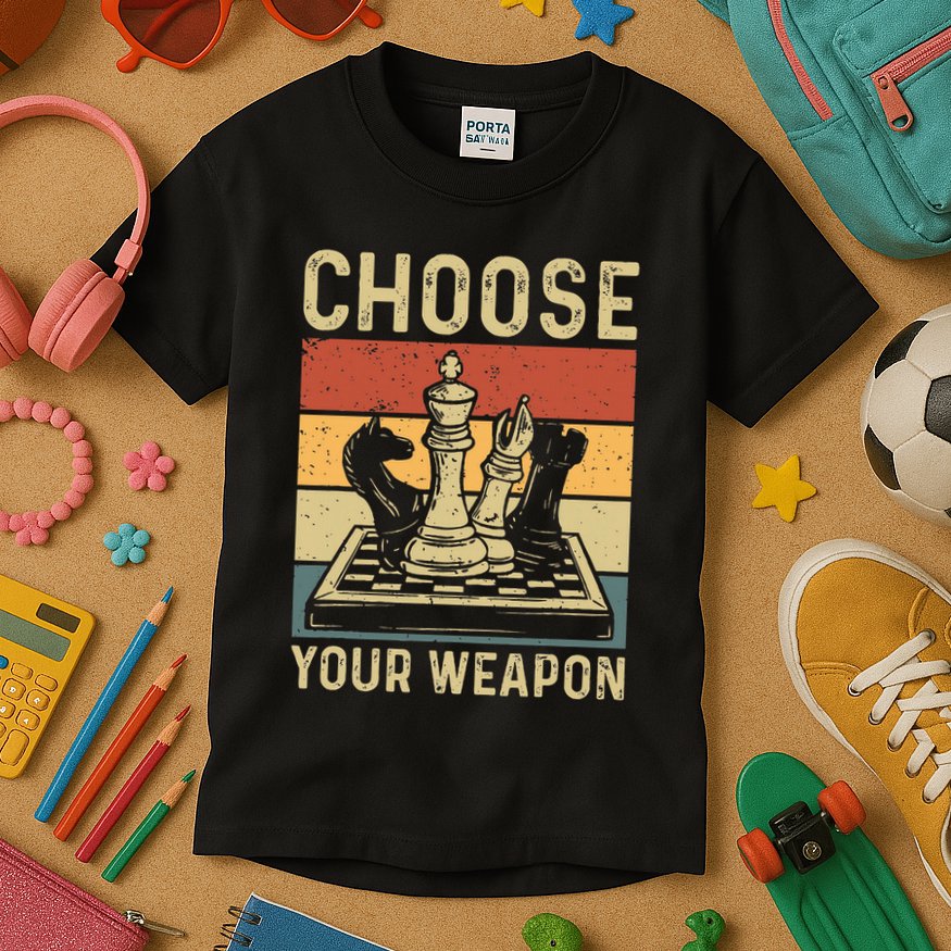 Choose Your Weapon Gag Chess Kids T-Shirt