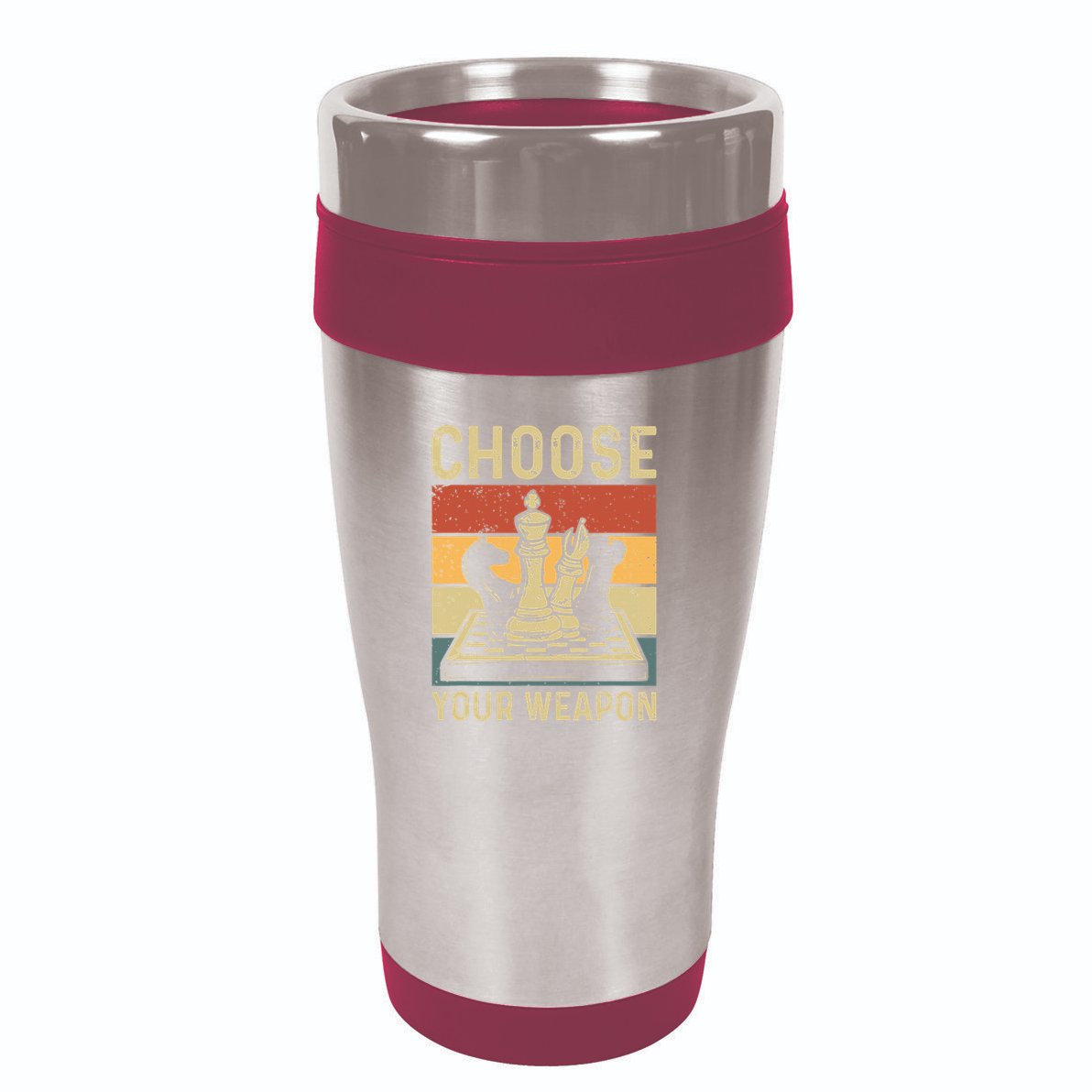 Choose Your Weapon Gag Chess 16oz Travel Tumbler