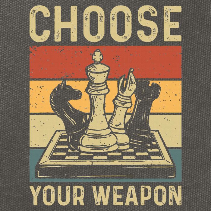 Choose Your Weapon Gag Chess Cotton Canvas Backpack