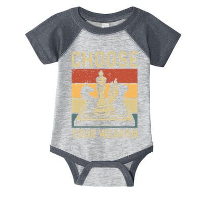 Choose Your Weapon Gag Chess Infant Baby Jersey Bodysuit