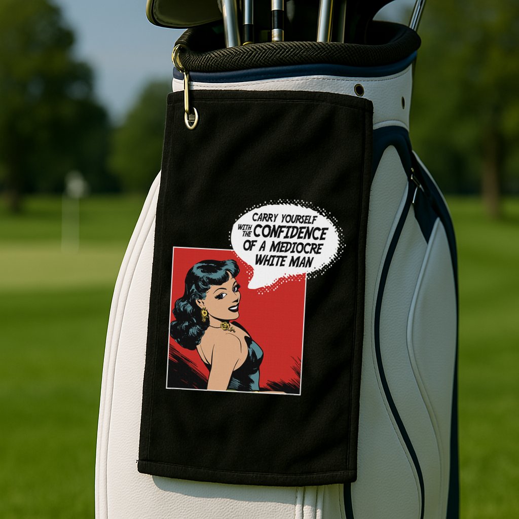 Carry Yourself With The Confidence Of A Mediocre White Man Golf Towel