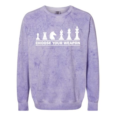 Choose Your Weapon Chess Lover Colorblast Crewneck Sweatshirt