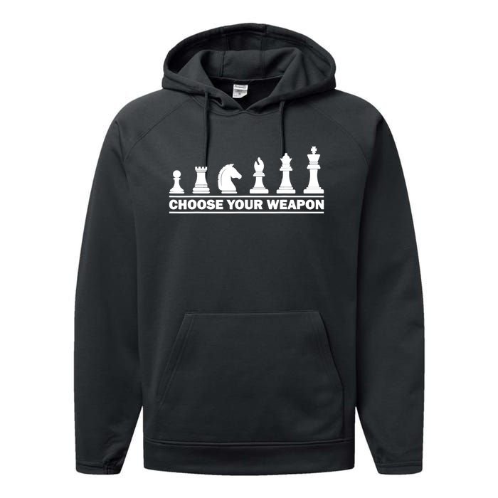 Choose Your Weapon Chess Lover Performance Fleece Hoodie